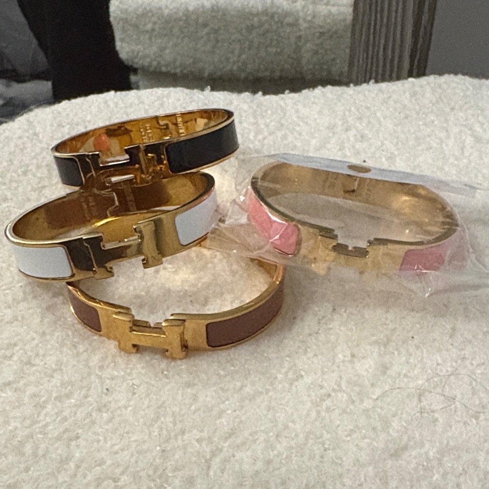 H Bangles ( Black, Pink, and Brown Bracelet ( WHITE HAS SOLD )